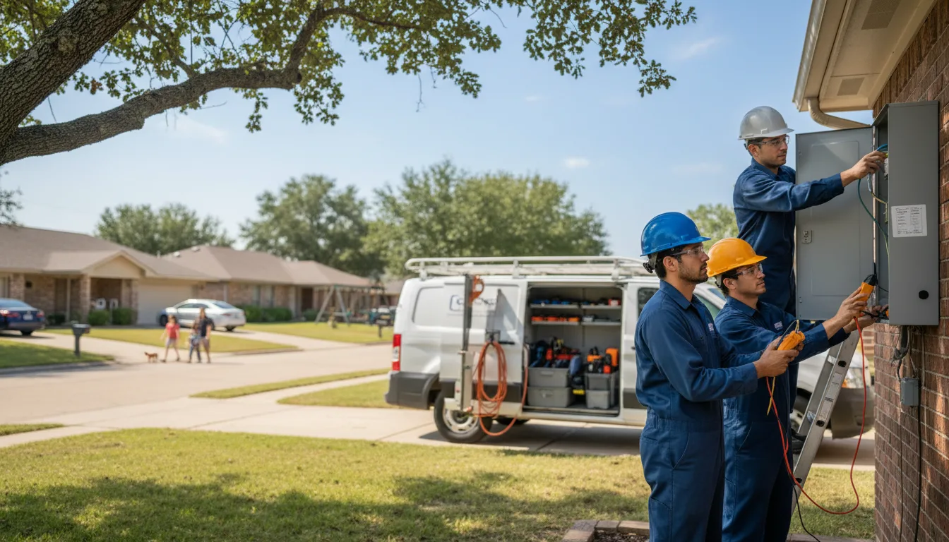 Certified electrician providing emergency electrical services in Maryneal, TX